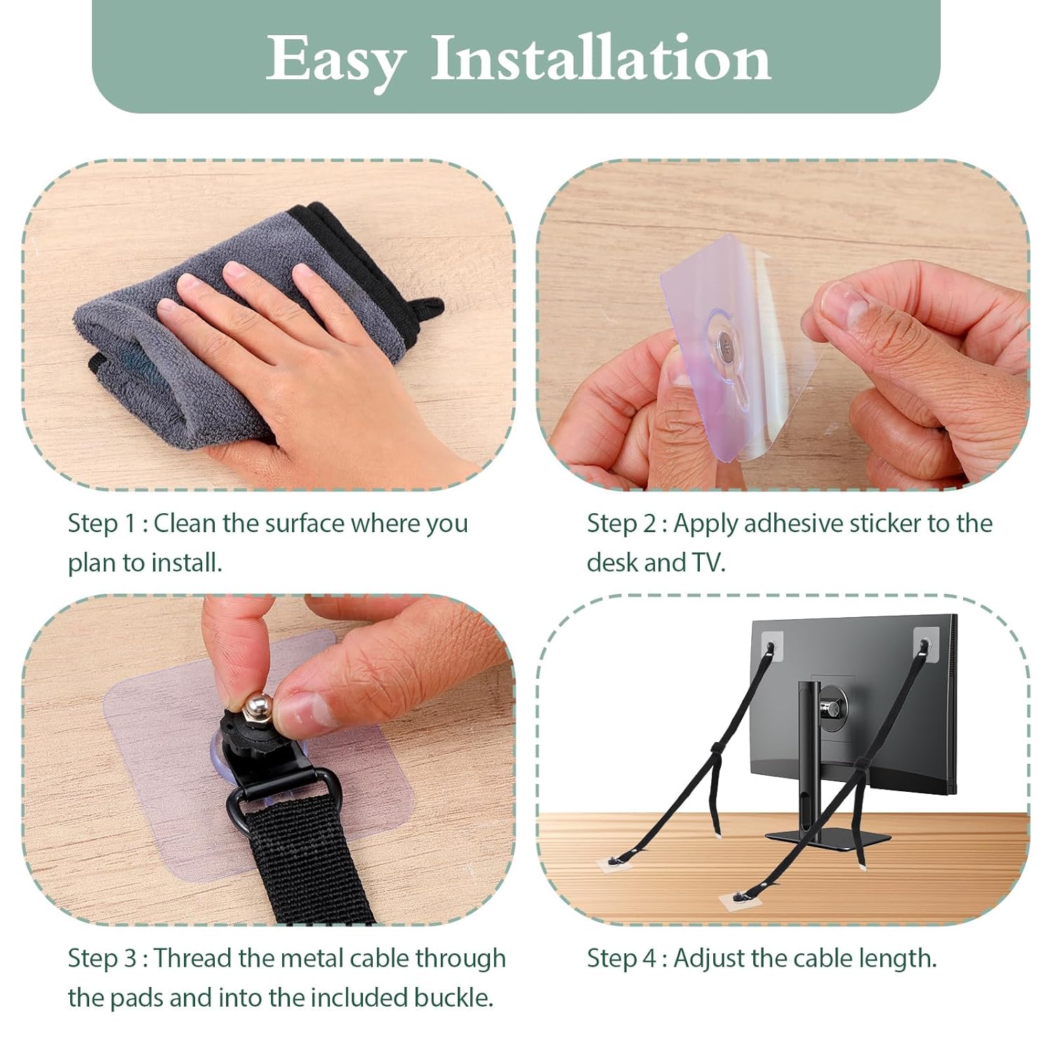 Adjustable TV Safety Straps, N - Earthquake Anchor Strap 评论和价格